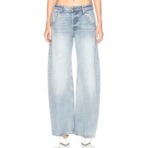 GRLFRND x Maggie MacDonald Jade Low Rise Relaxed Flare Jeans in Fairfax North